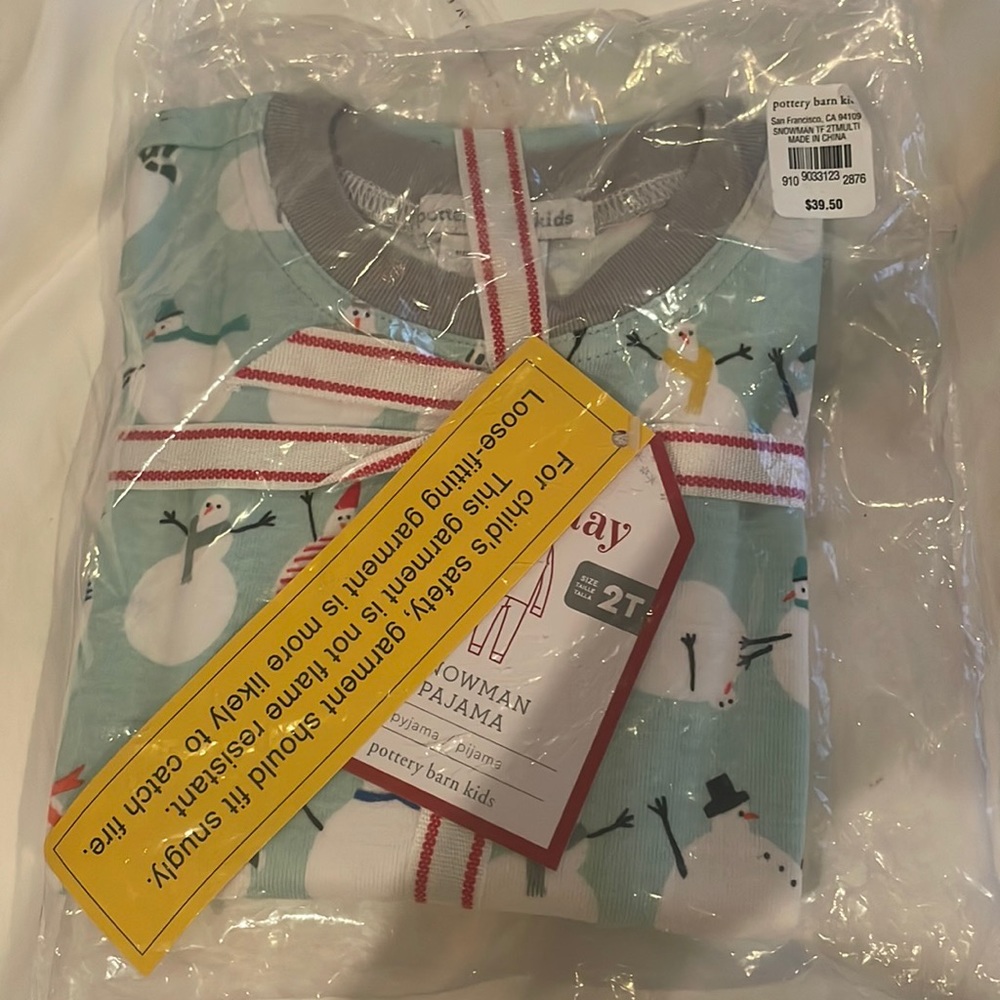 NWT pottery barn kids Christmas pjs